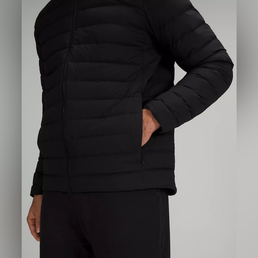 NWT Lululemon Navigation Down Black Full Zip Hoodie Jacket Men Sz M - Picture 5 of 7